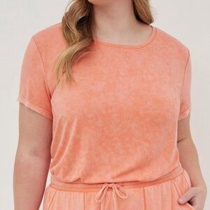 Torrid sleep size 1 orange Cupro short sleeve lounge tee